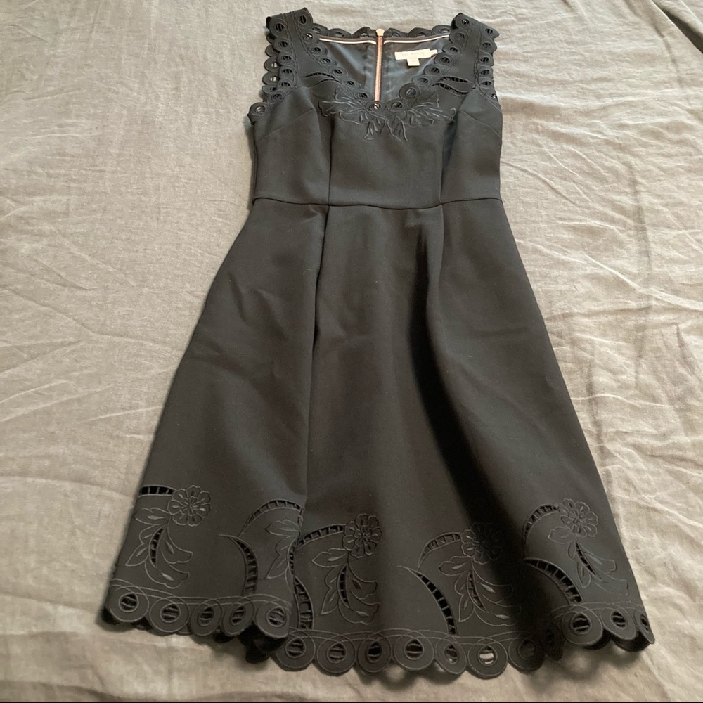 Ted Baker Black Dress Embroidered Detail